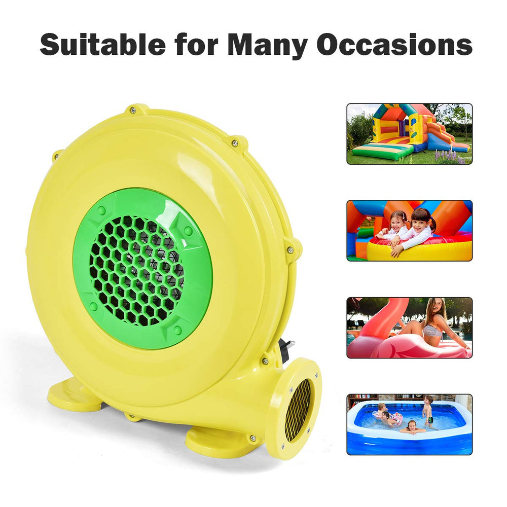 COSTWAY blower attached to bounce house providing steady inflation