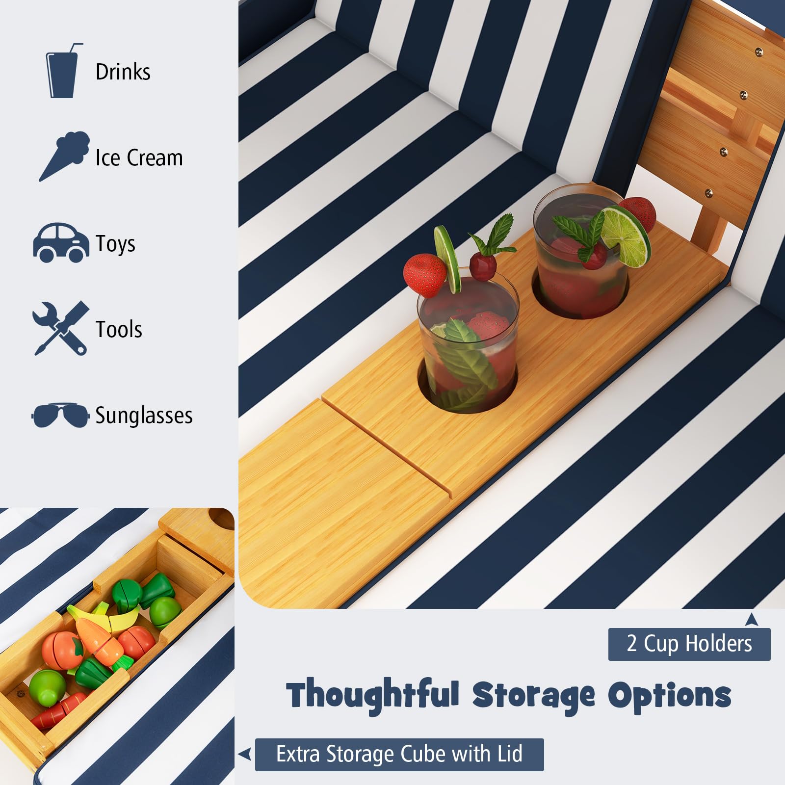 COSTWAY hidden storage compartment storing toys and small items