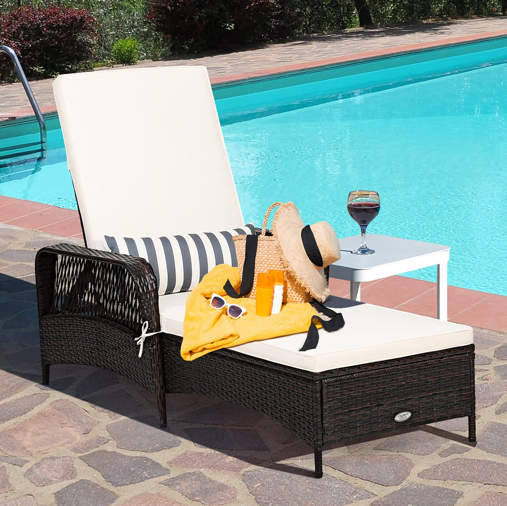 COSTWAY chaise demonstrating multiple recline angles for versatile comfort benefit