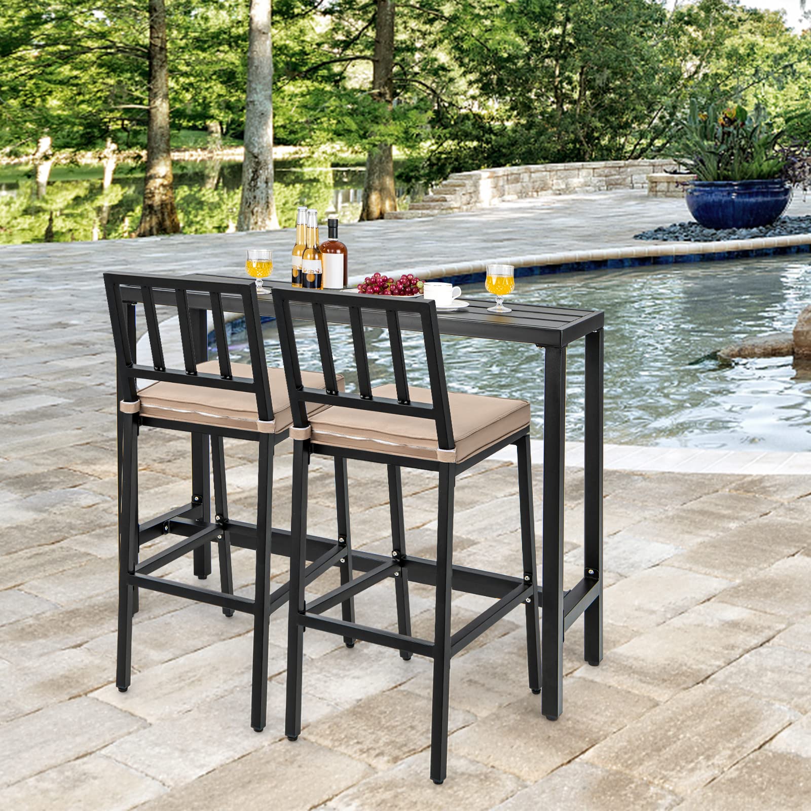 COSTWAY close-up of metal powder coat texture highlighting weather resistance and durability