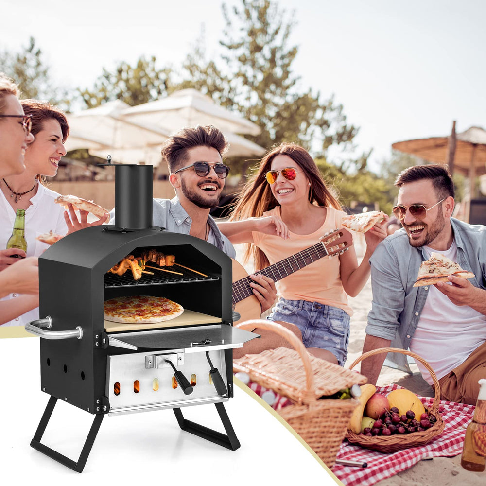 COSTWAY oven with waterproof 600D Oxford cover protecting unit from weather
