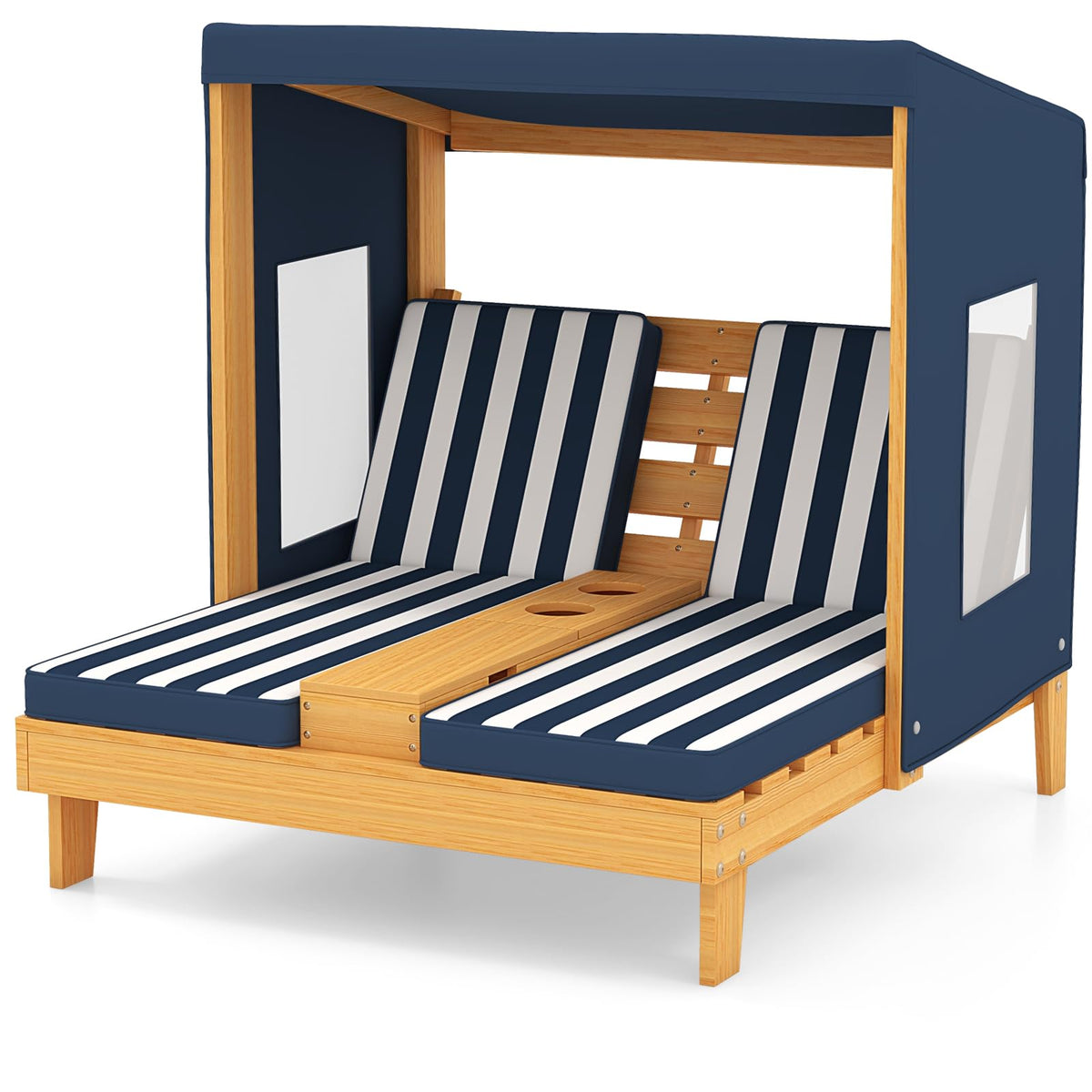 COSTWAY front view of rainbow two-seat lounge showing design and durability