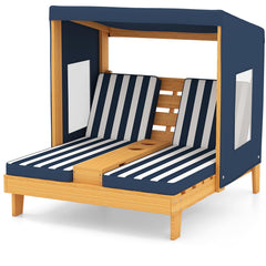 COSTWAY front view of rainbow two-seat lounge showing design and durability