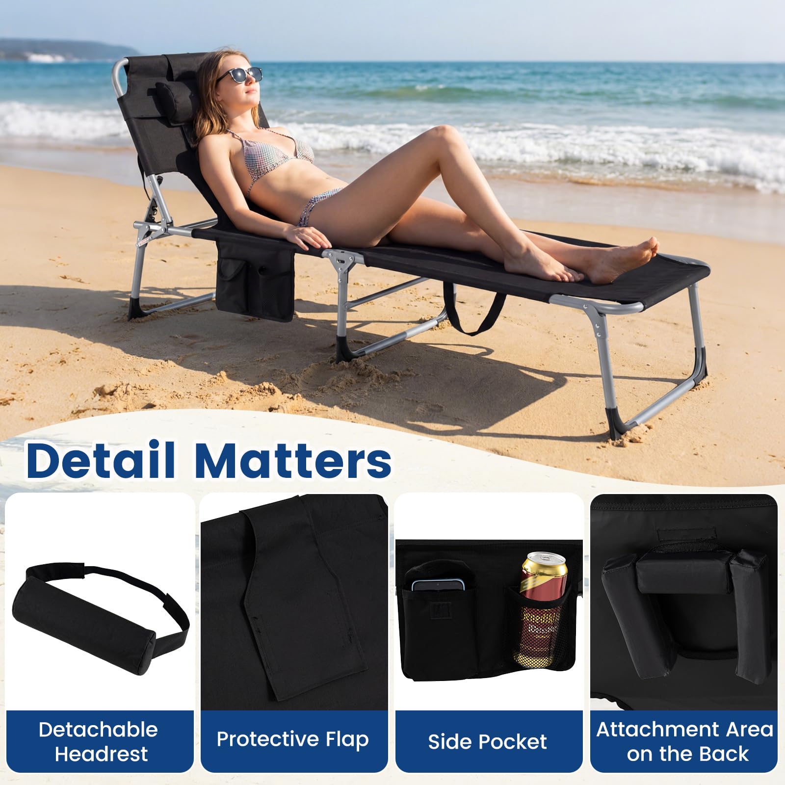 COSTWAY adjustable footrest demonstrating leg support positions