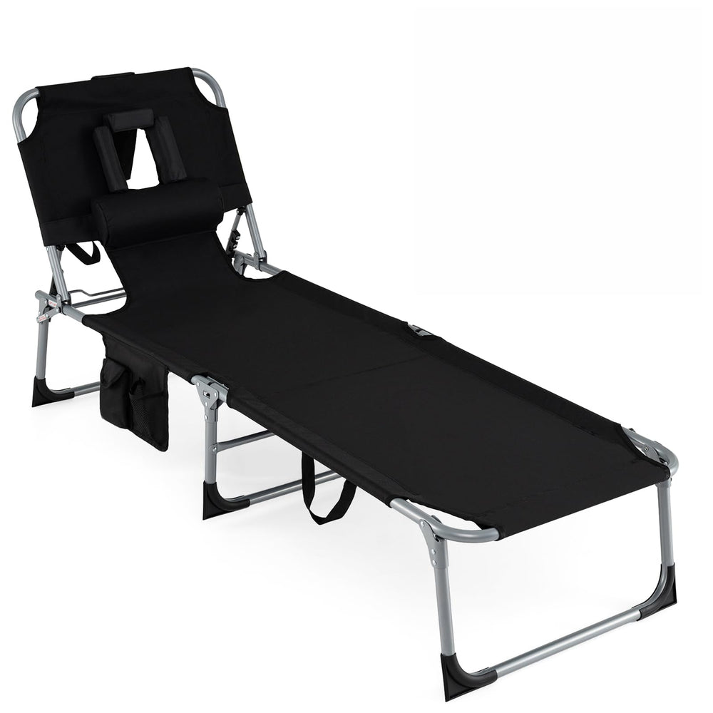 COSTWAY front view of lounge chair showing stable frame and comfort