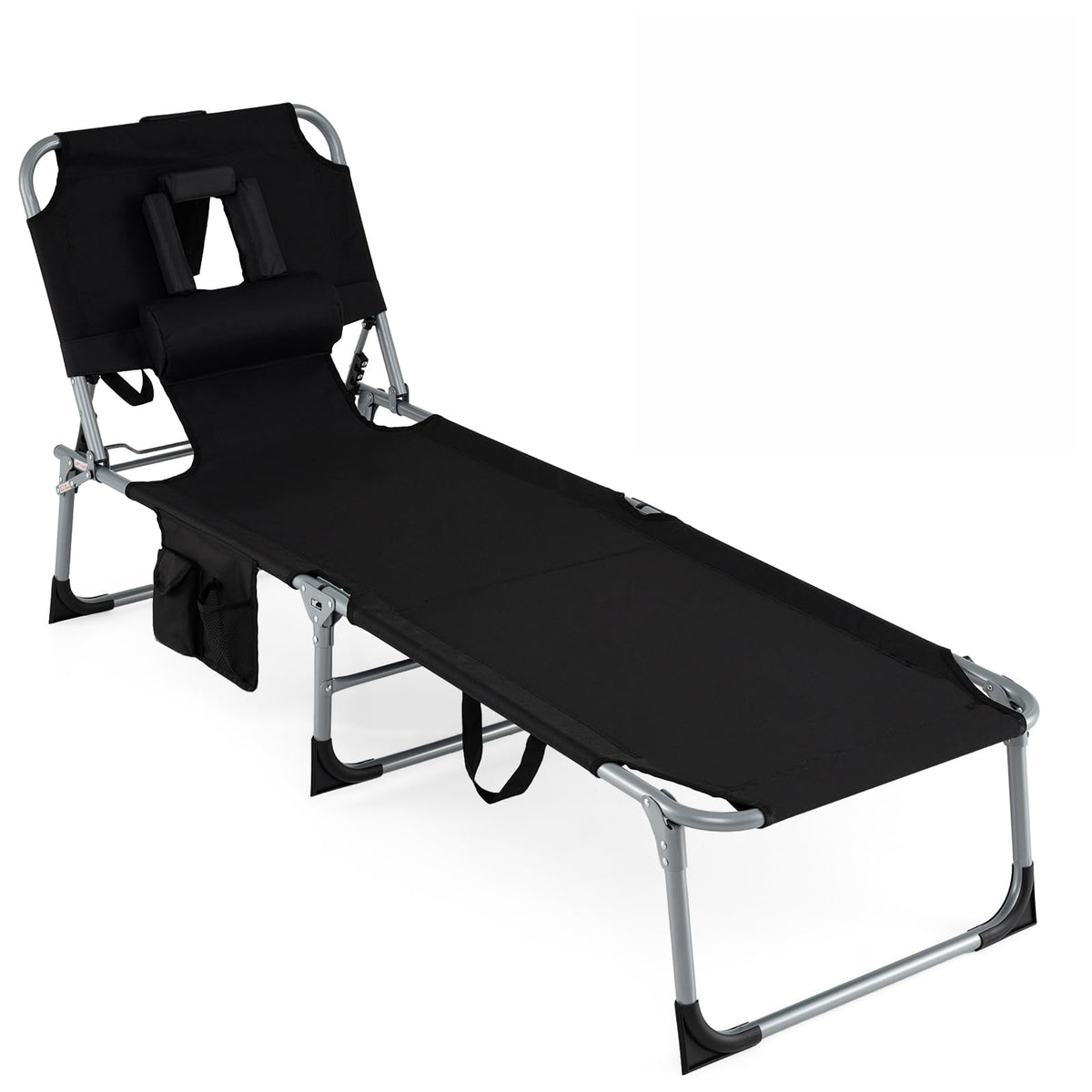 COSTWAY front view of lounge chair showing stable frame and comfort
