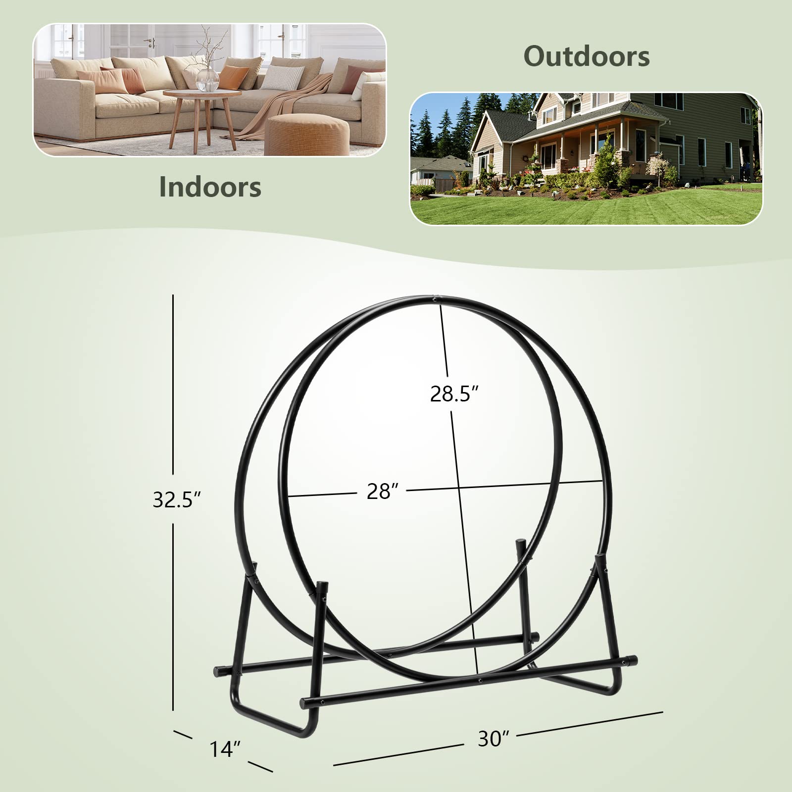 COSTWAY reinforced base detail showing two-tube support and stability benefit