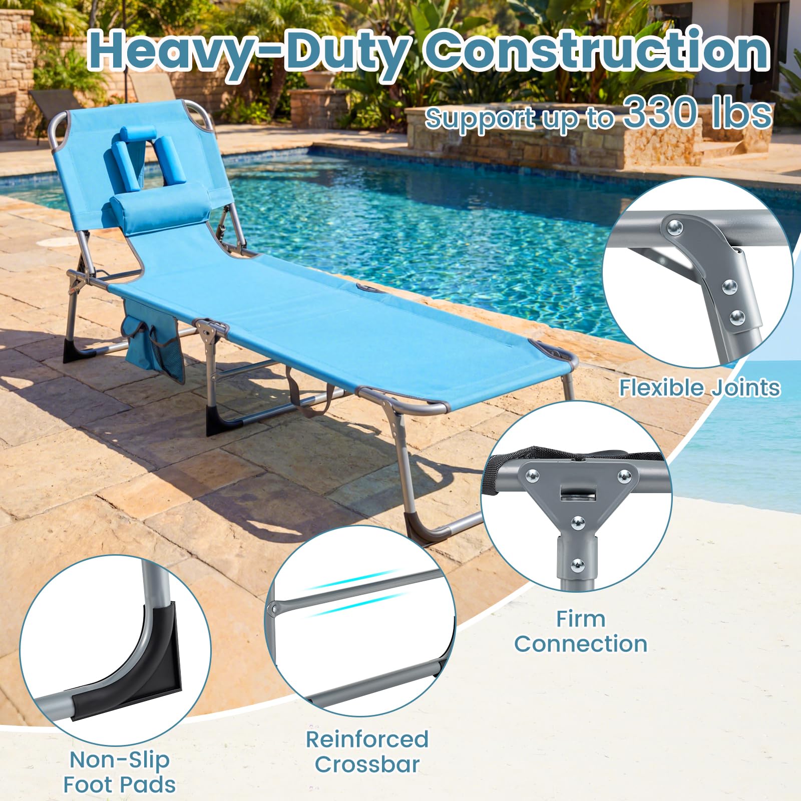 COSTWAY footrest and removable pillow showing adjustable comfort benefit