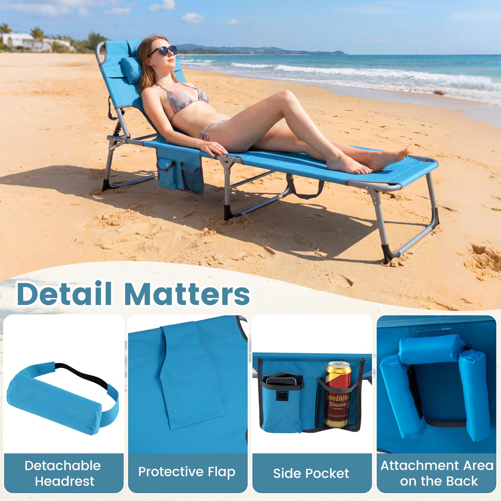 COSTWAY lounge chair set in backyard showing versatile outdoor relaxation benefit