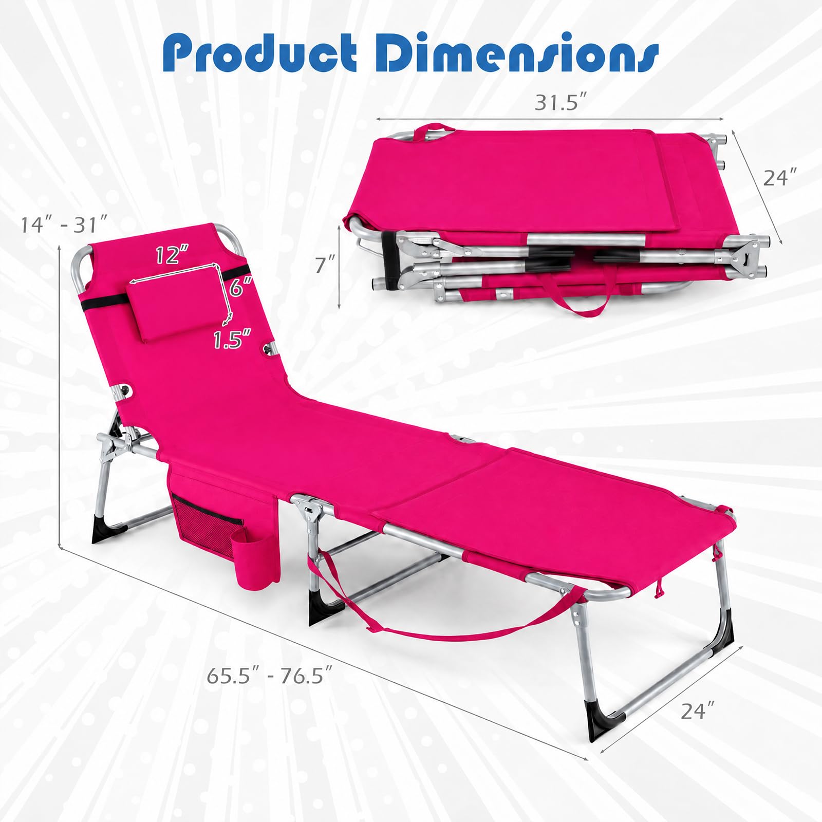 COSTWAY size comparison next to a chair demonstrating compactness