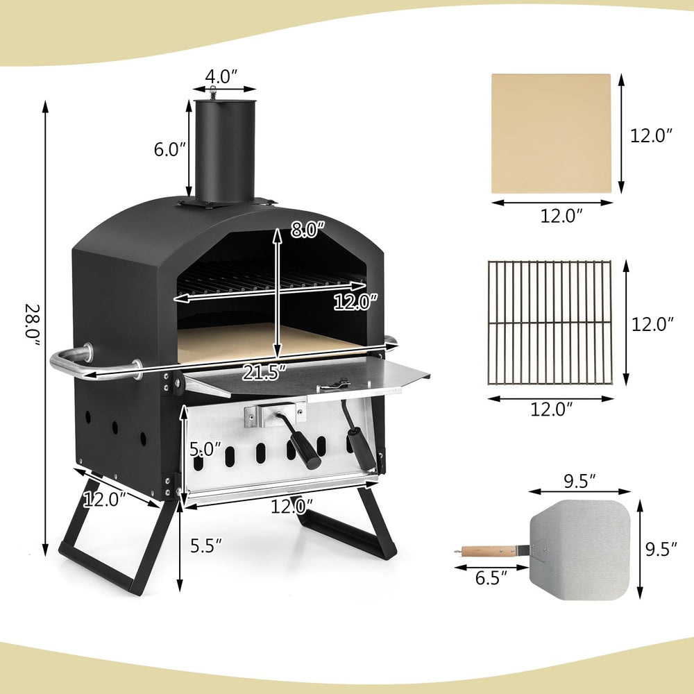 COSTWAY oven shown next to ingredients to convey size and cooking capacity