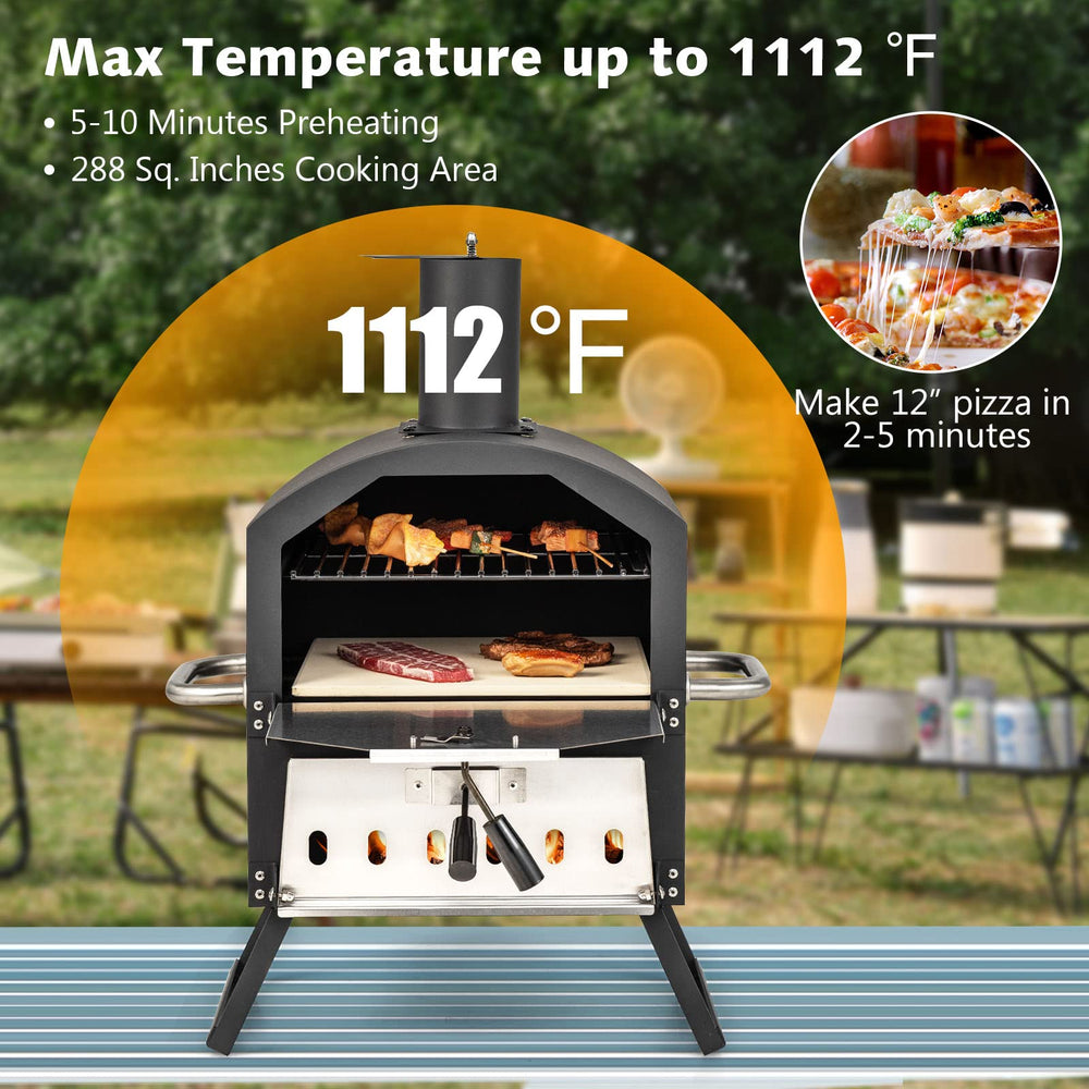 COSTWAY chimney and ventilation detail to control flame and temperature precisely
