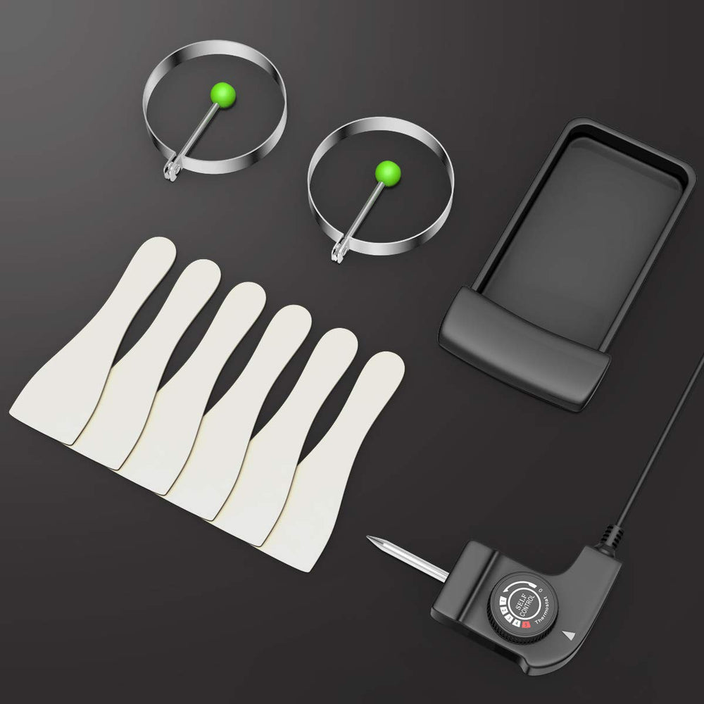 Costzon accessories including wooden spatulas and egg rings for convenient meal prep