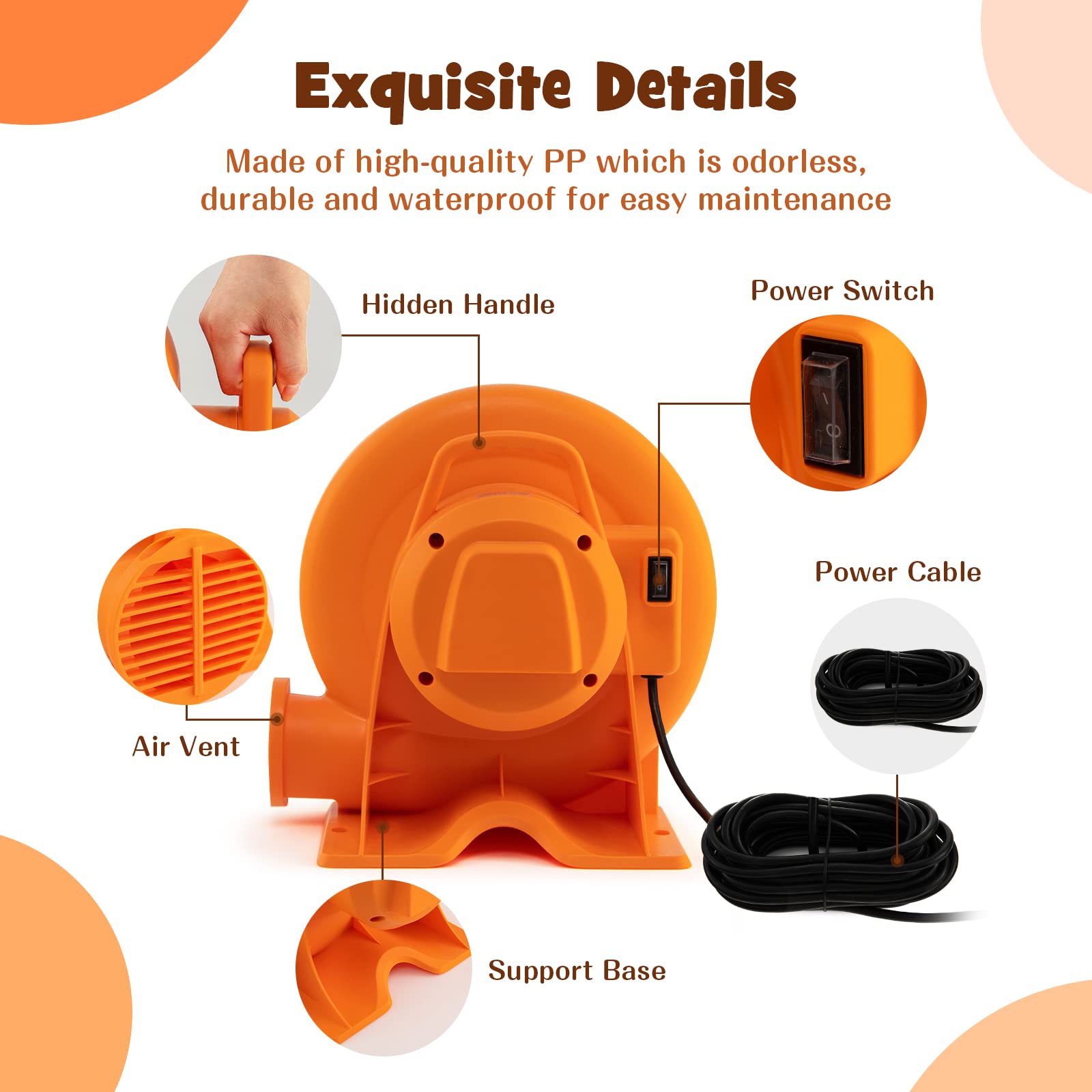 Costzon blower next to backpack for scale showing compact, one-person portability