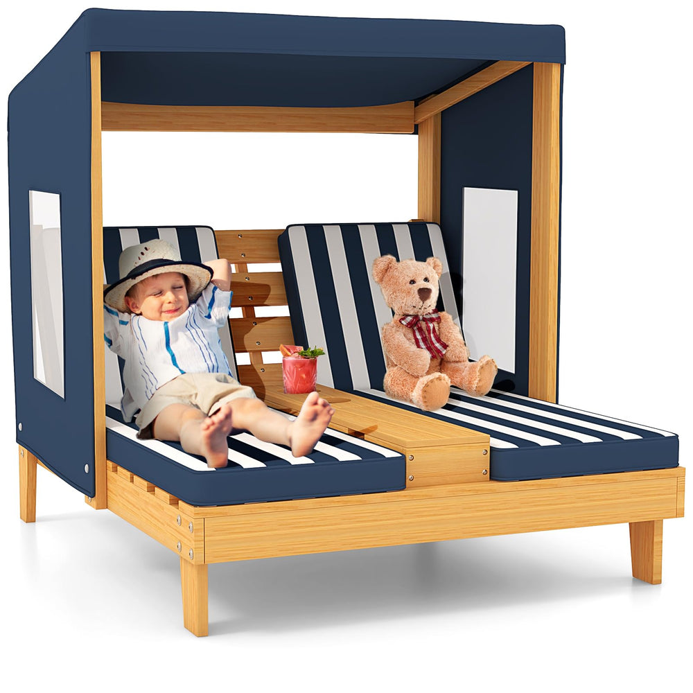 Costzon front view double kids lounge showing seating and canopy benefit comfort