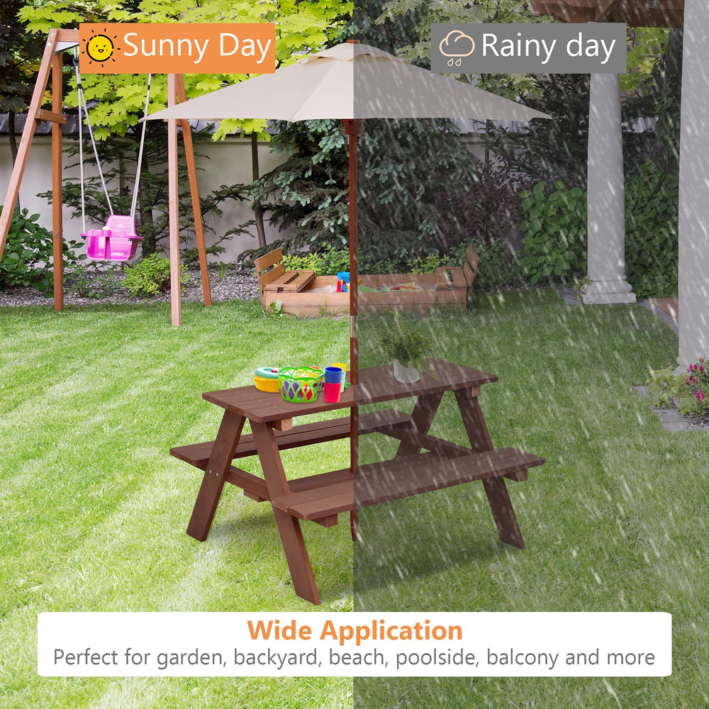 Costzon kids using table in backyard demonstrating stable play area benefit