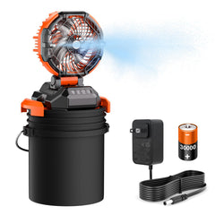 CosyHack front view showing misting fan and wide cooling coverage benefit