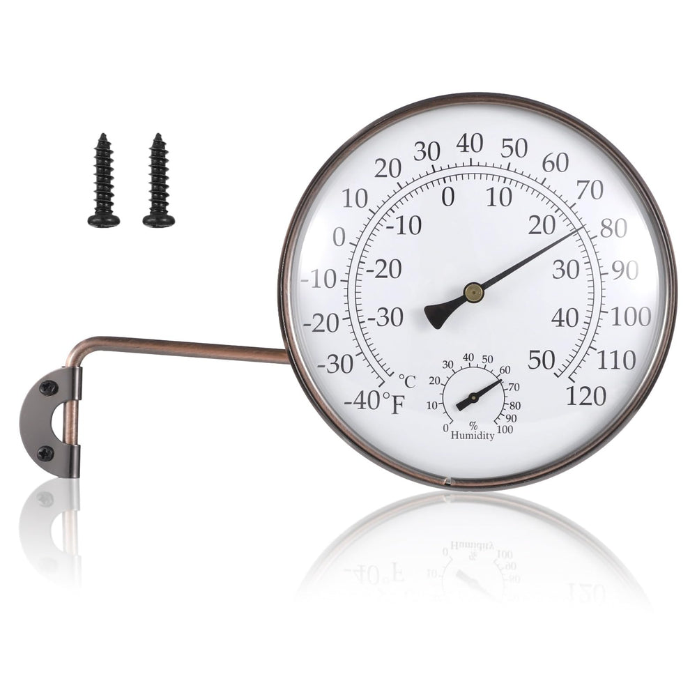 COSYOO thermometer front view showing readable dial and vintage brass benefit: clear readings