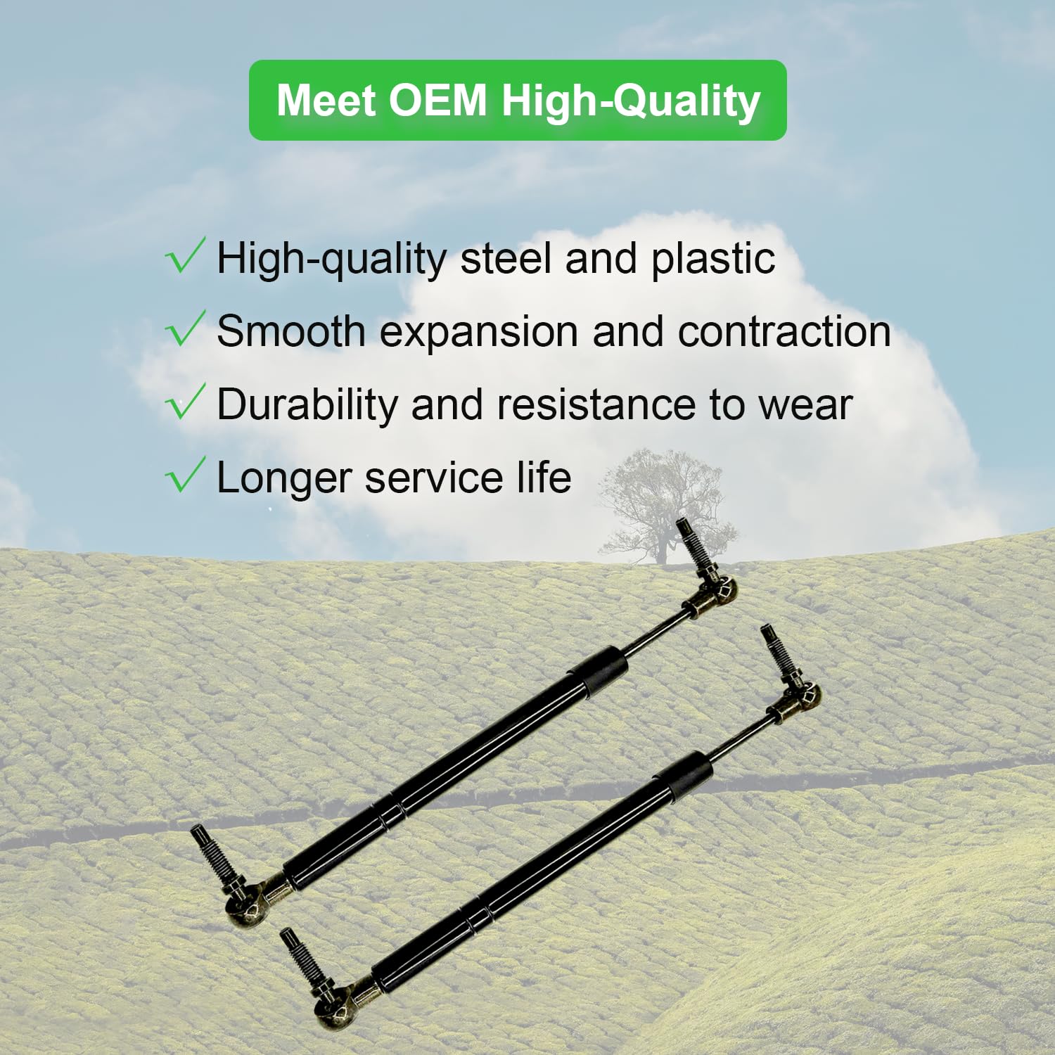 Cotisda damper fully extended with measurement markings for accurate compatibility confirmation