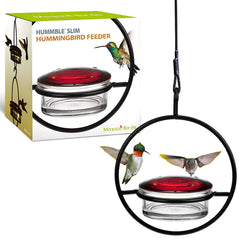 COURONNE CO. front view of clear recycled-glass feeder shows compact, eco design
