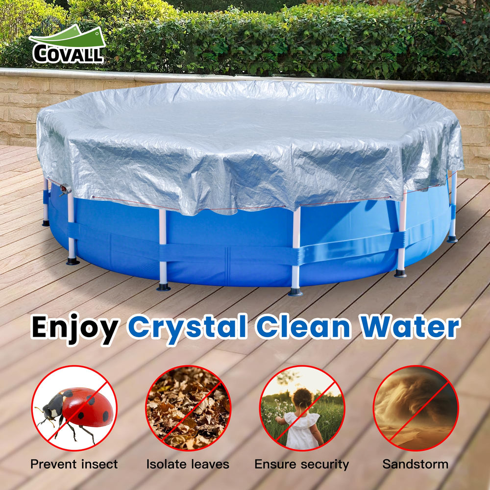 COVALL installed on above-ground pool demonstrating clean water protection