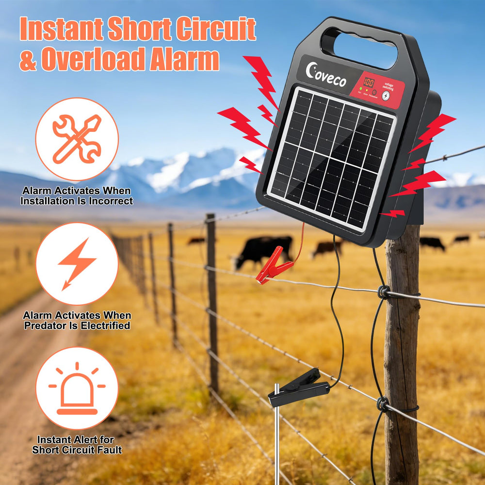COVECO detachable 110dB siren mounted on unit providing loud predator deterrent