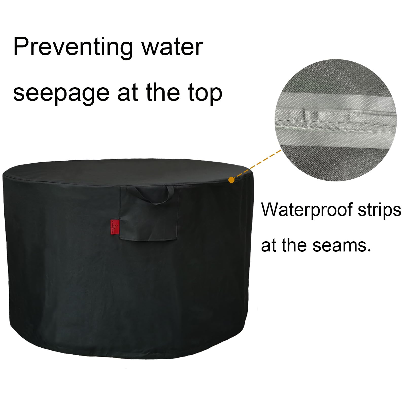 Cover Geny straps and elastic hem cord securing cover against wind and lift