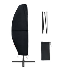 Cover Geny front view showing full coverage of a 10ft offset umbrella, protecting it from weather