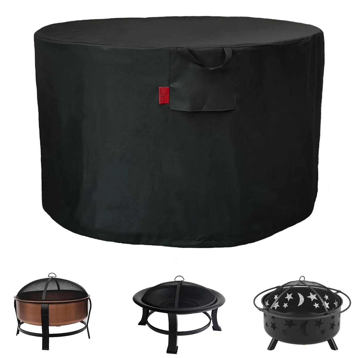 Cover Geny front view showing full 32-inch round coverage and weather protection