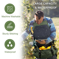 Cover Geny harvest pocket filled with produce showing increased carrying capacity