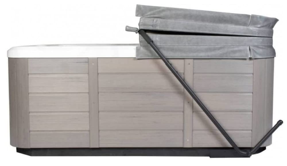 Cover Valet under-spa mounting plate close-up demonstrating secure attachment