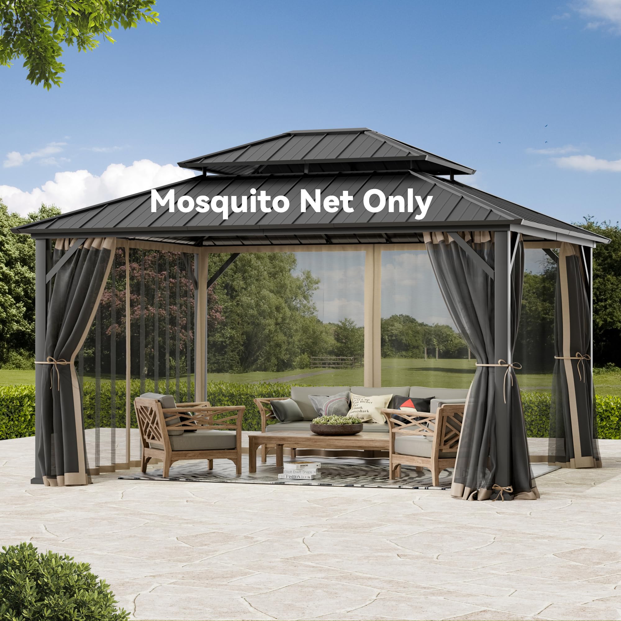 Covered Outdoor front view of 12x14 sidewall set showing full coverage and protection