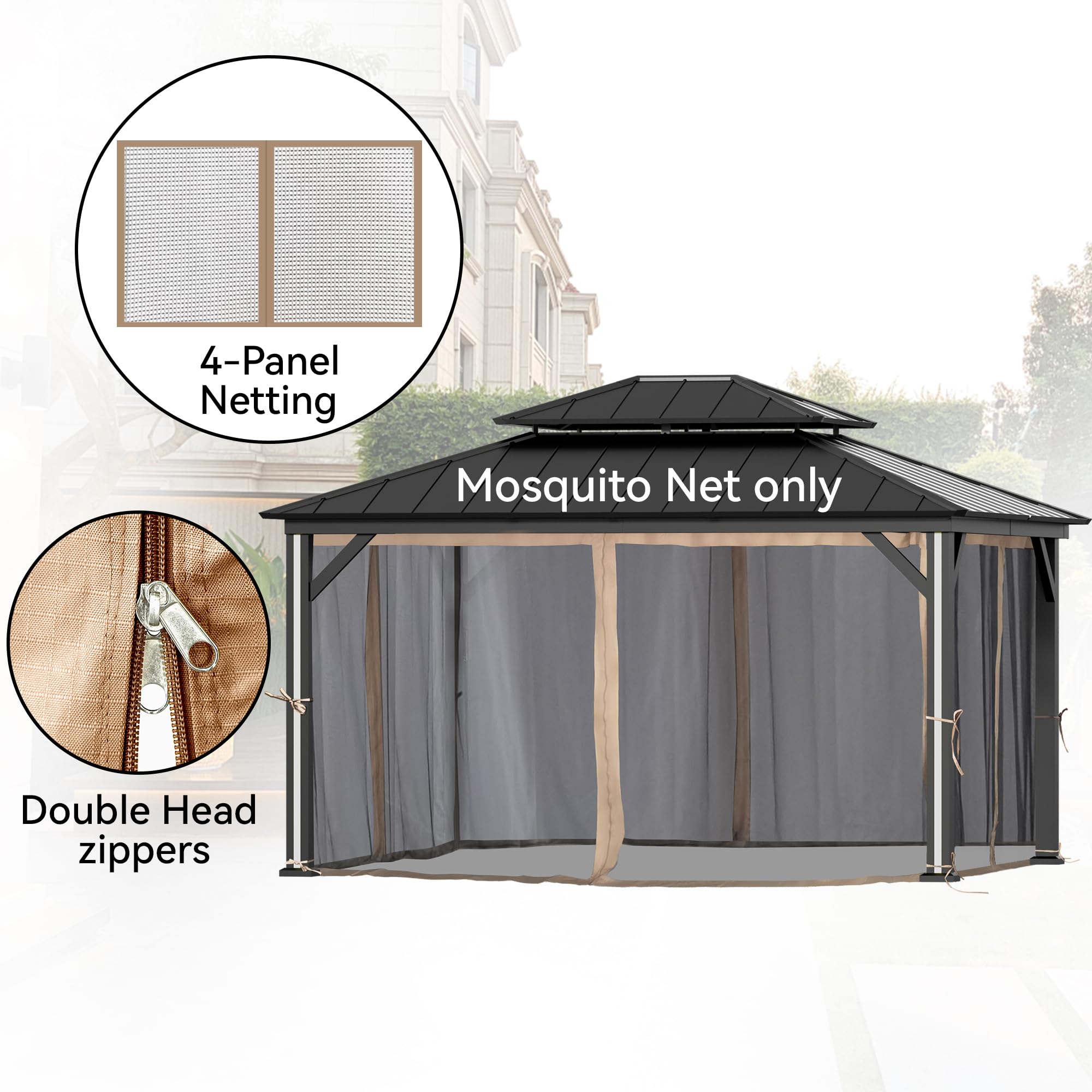 Covered Outdoor example of measuring gazebo width and height to confirm correct fit