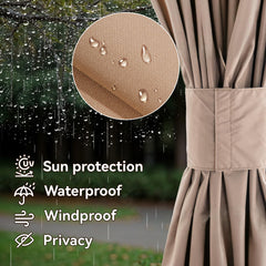 Covered Outdoor panel opened to create entry showing convenient zip access and ventilation control