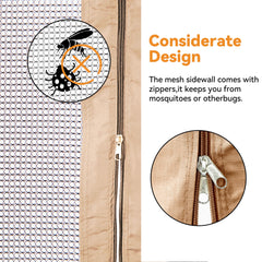 Covered Outdoor mesh weave close-up showing breathable fabric that keeps bugs out