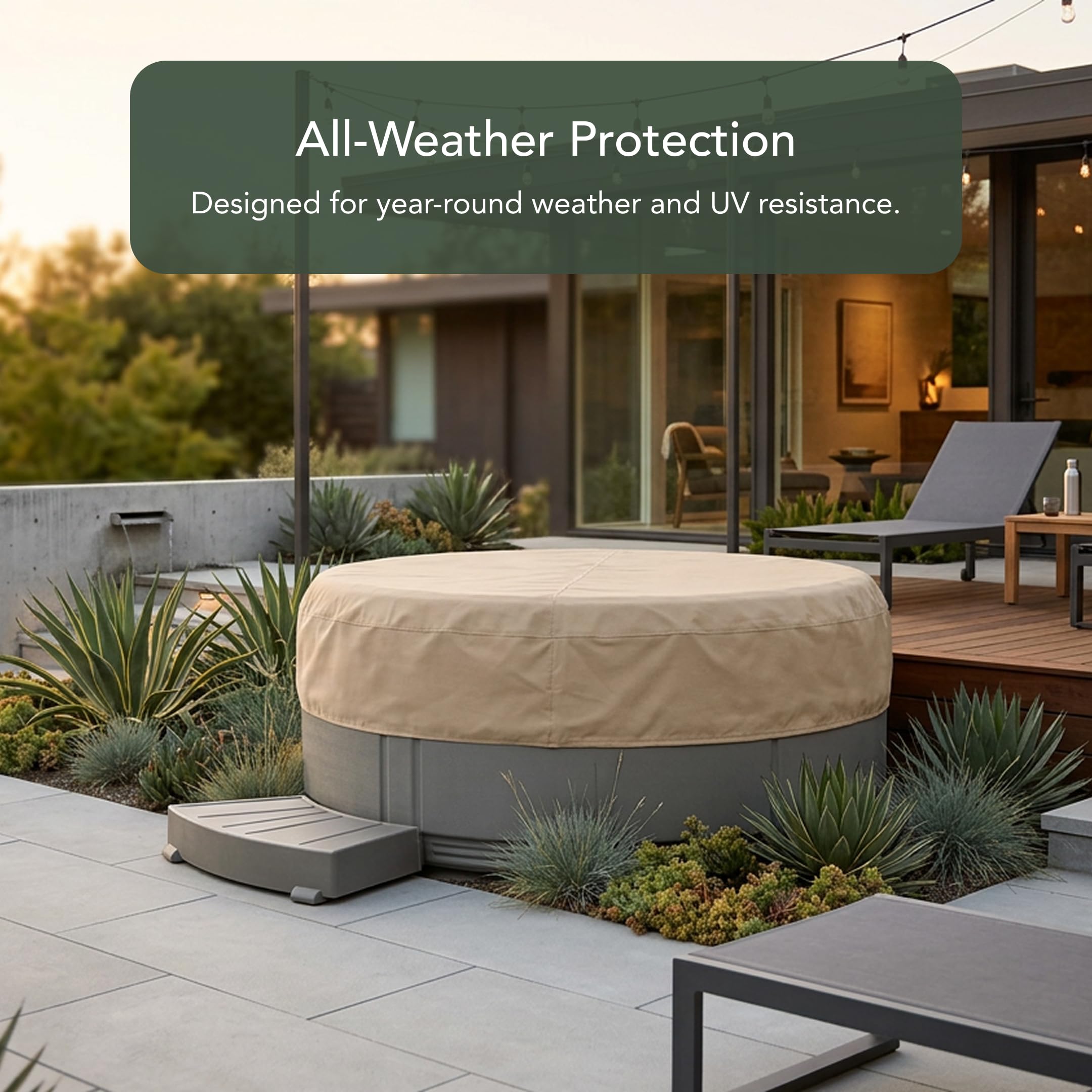 Covermates detail of elastic hem ensuring secure fit and wind protection