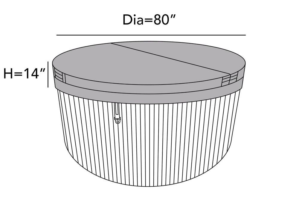 Covermates installed on backyard spa showing clean surface and debris prevention