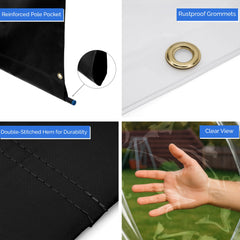 Covers & All brass grommets close-up showing rust-resistant durable hanging points