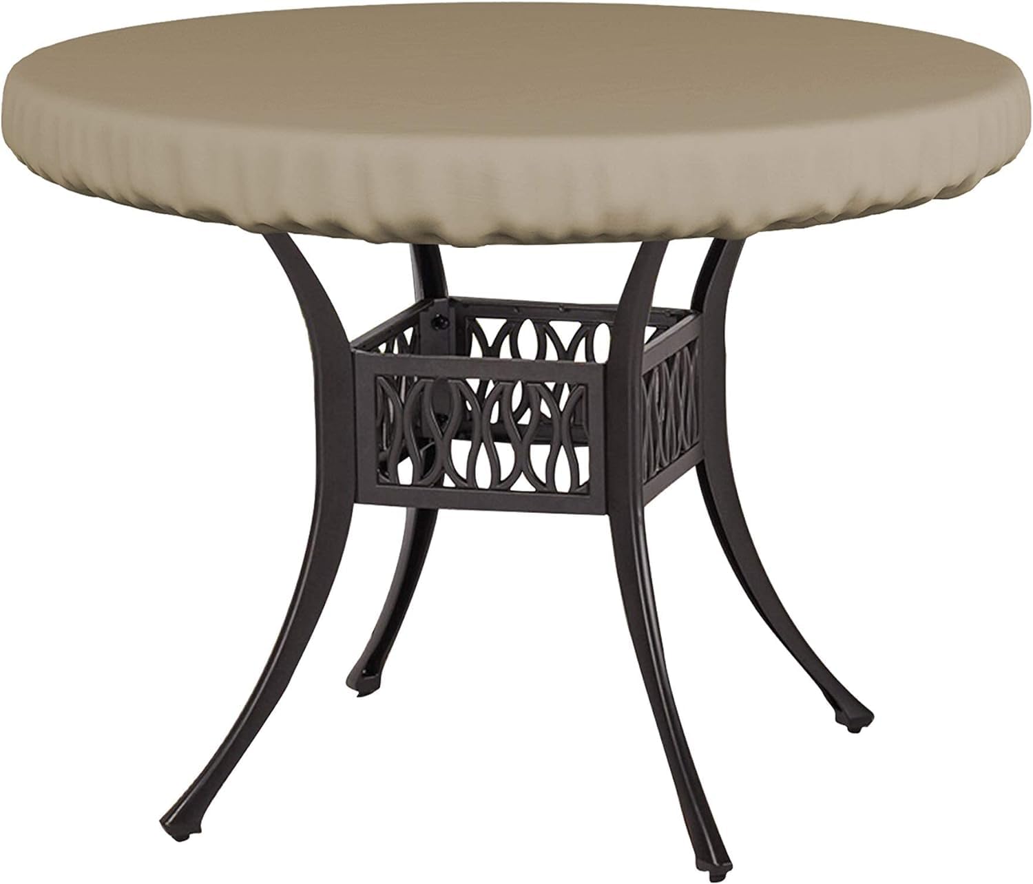 Covers & All front view beige 36" cover protecting table — durable protection
