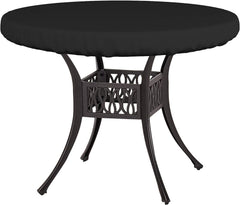 Covers & All front view of round table cover protecting tabletop