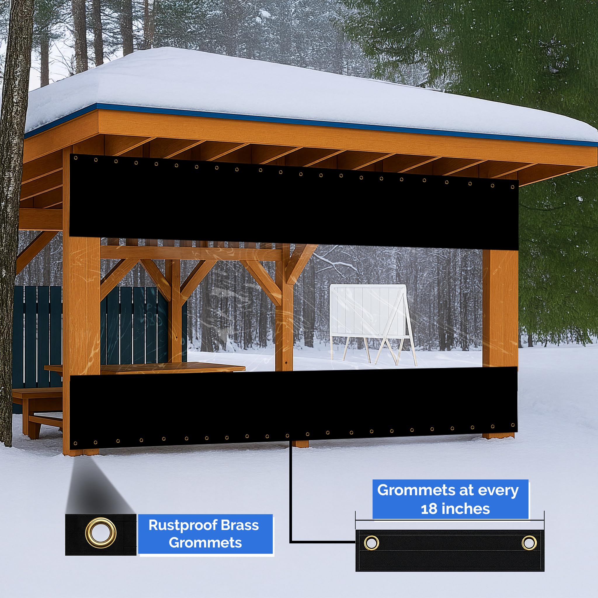 Covers & All rolled storage demonstrating compact storage and seasonal convenience