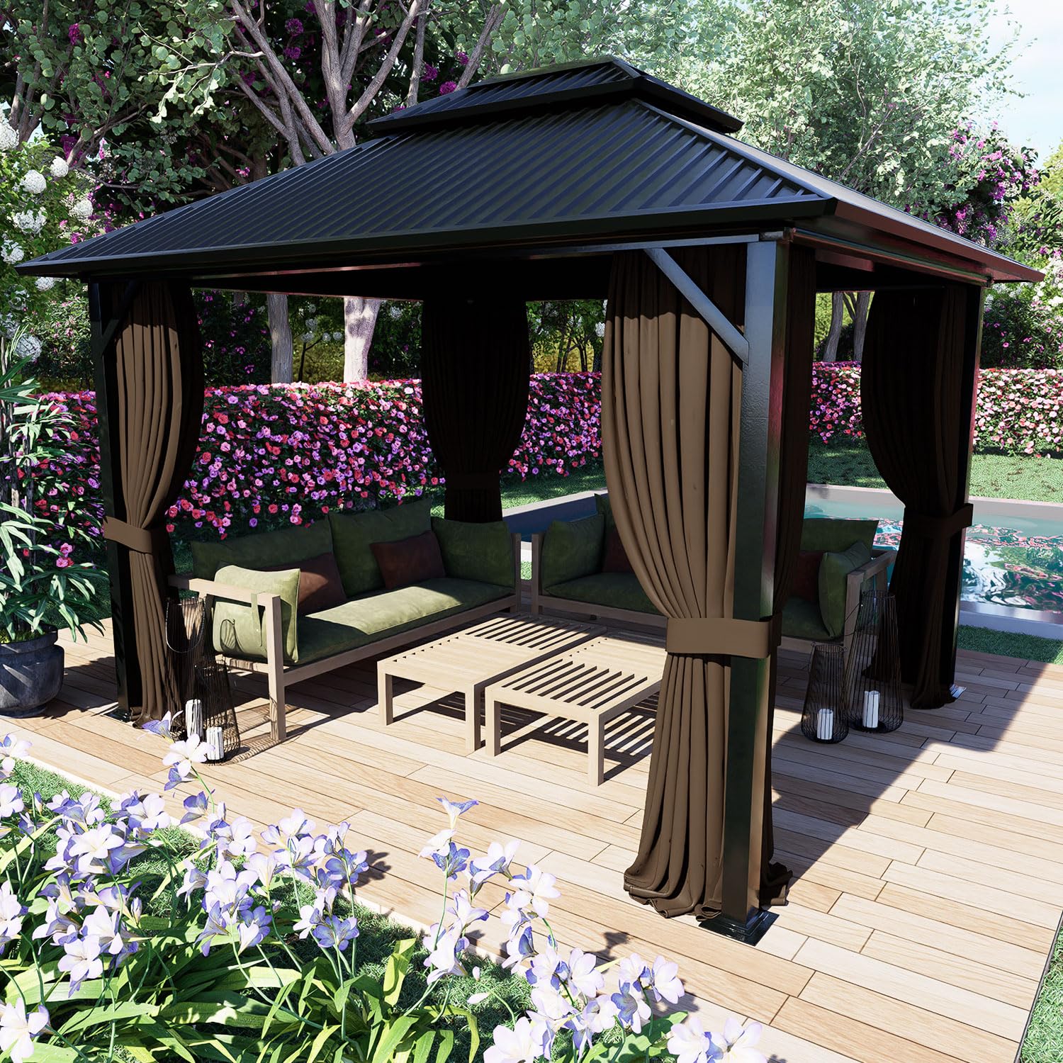 COWVIE backyard lifestyle setting showing comfortable shaded outdoor living
