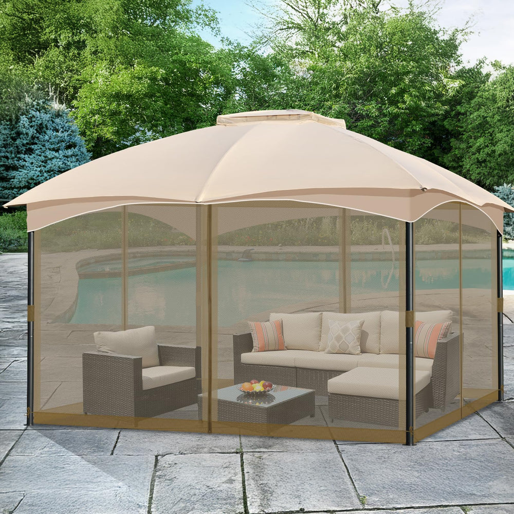 COWVIE installed on patio at dusk showing comfortable insect-free outdoor living