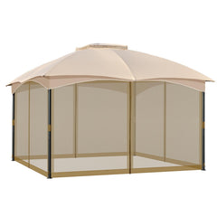 COWVIE front view of four-panel netting restoring gazebo protection and airflow