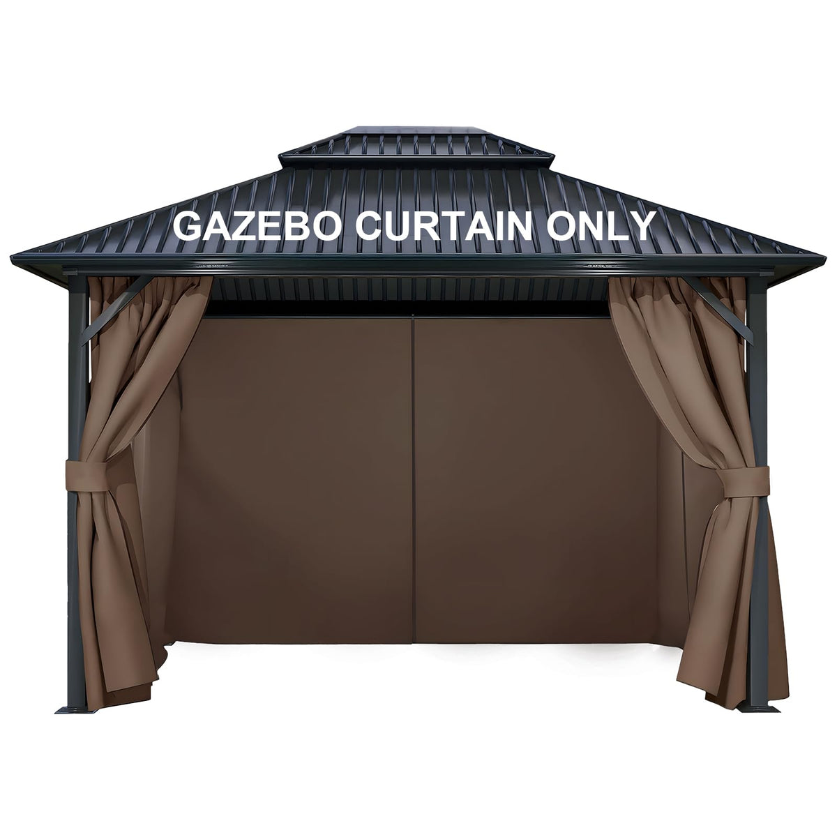 COWVIE front view of 4-panel curtains providing privacy and shelter