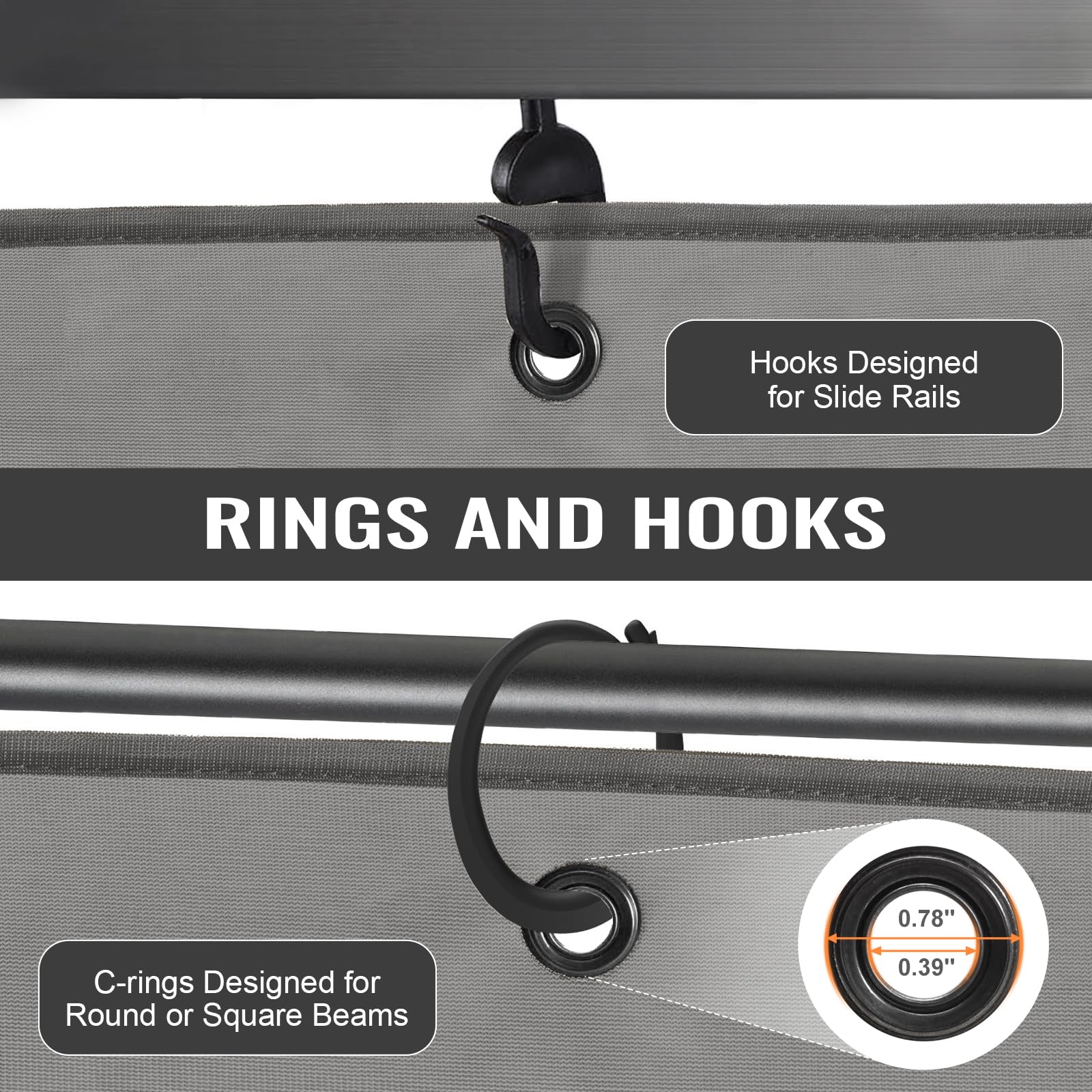 COWVIE side panel attached with hooks and rings for secure, simple mounting