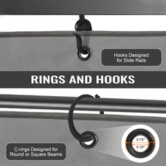 COWVIE side panel attached with hooks and rings for secure, simple mounting