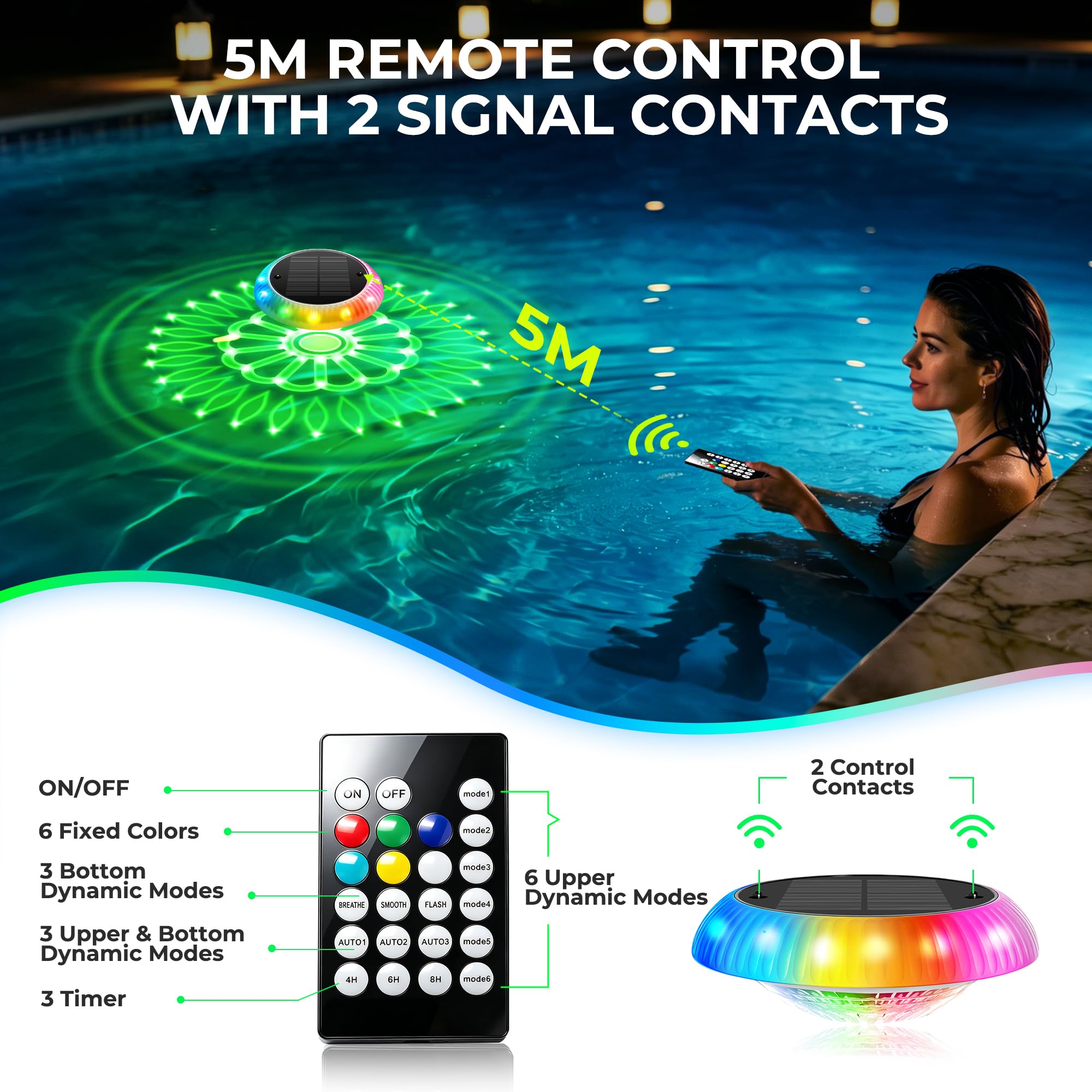 COXSENI light next to hand showing 6.4-inch scale and stable floating benefit