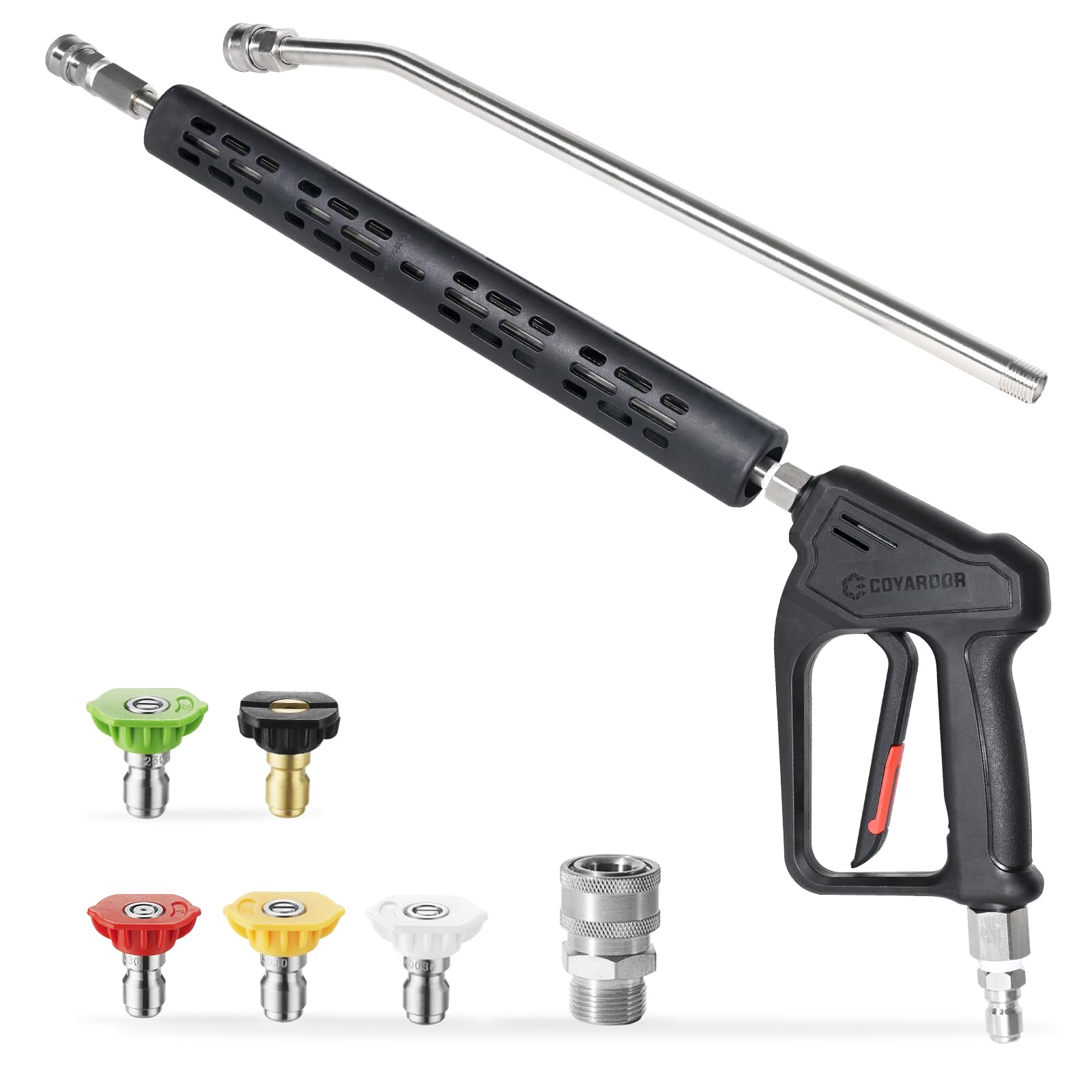 coyardor front-view of pressure washer gun showing compact professional design and robust build