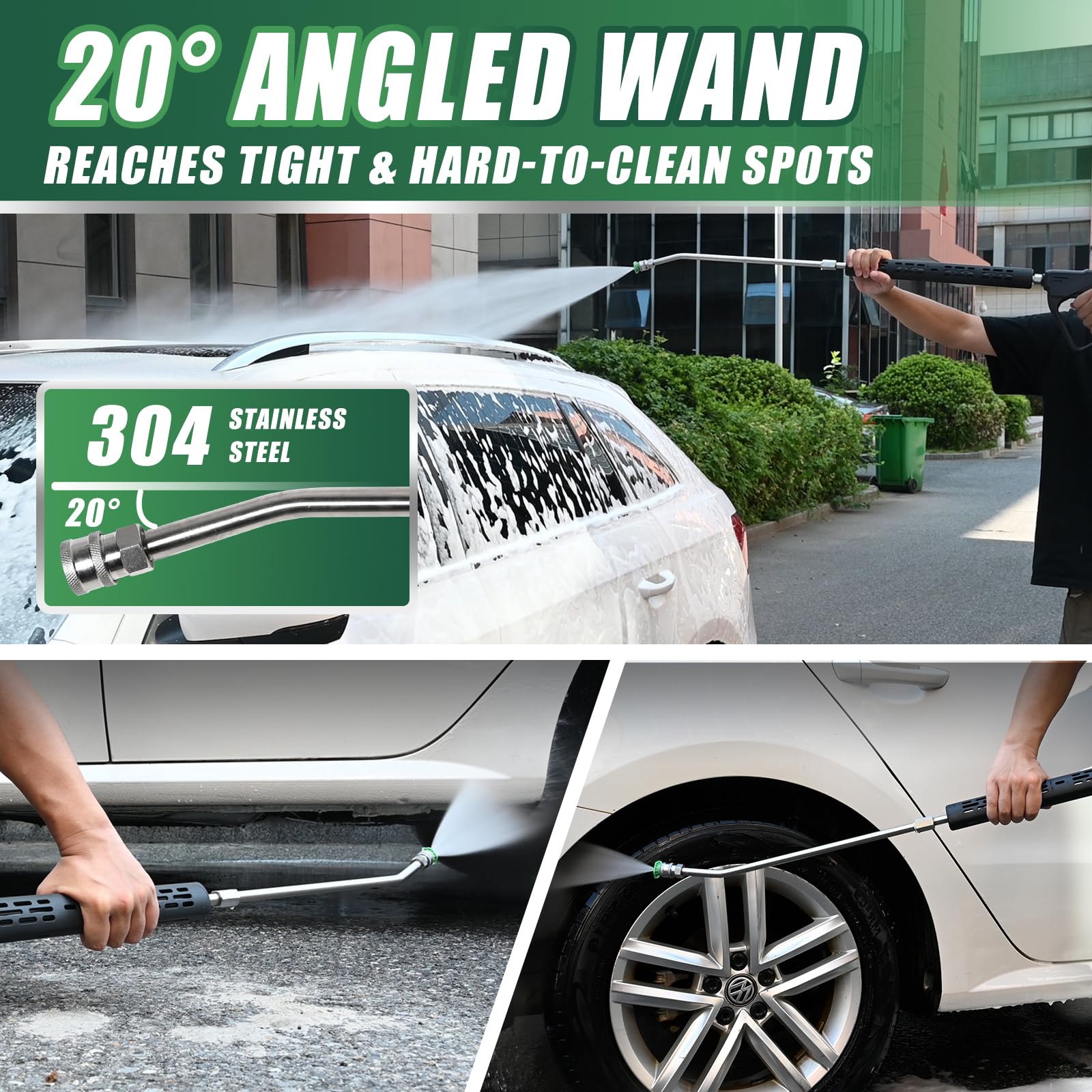 coyardor in-use on car wash demonstrating powerful cleaning reach and steady pressure